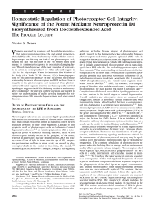 Homeostatic Regulation of Photoreceptor Cell Integrity: Significance