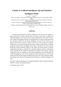 A Study on Artificial Intelligence IQ and Standard Intelligent Model