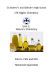 CfE Higher Chemistry Unit 2: Nature‟s Chemistry Esters, Fats and