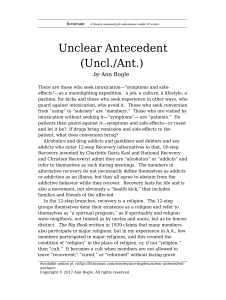Unclear Antecedent (Uncl./Ant.)