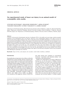 An experimental study of inner ear injury in an animal model of