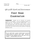 First Hour Exam, Fall, 2016