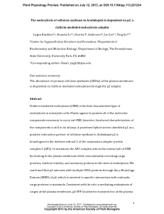 The endocytosis of cellulose synthase in