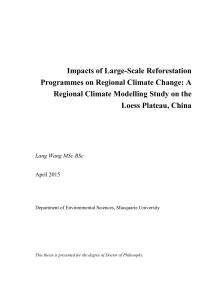 Impacts of Large-Scale Reforestation Programmes on Regional
