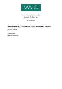 Sound Not Light: Levinas and the Elements of Thought