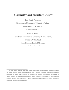 Seasonality and Monetary Policy - University of Miami School of