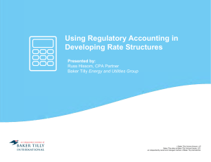 Using regulatory accounting in developing utility rate
