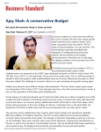 Ajay Shah: A conservative Budget