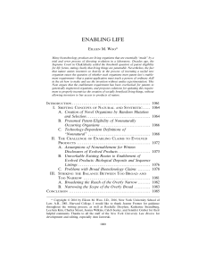 enabling life - New York University Law Review
