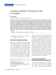 Complex Correlates of Protection After Vaccination