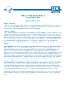 Diabetes information (from CDC)