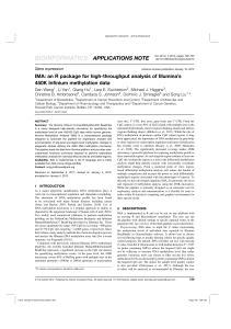 IMA: an R package for high-throughput analysis of Illumina`s 450K