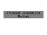 Fractional Exponents and Radicals