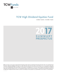TCW High Dividend Equities Fund Summary Prospectus