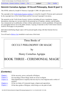 Agrippa - Of Occult Philosophy Book3