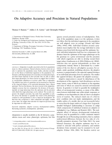 On Adaptive Accuracy and Precision in Natural Populations