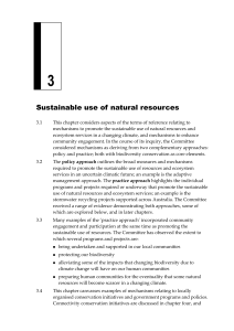 Chapter 3: Sustainable use of natural resources