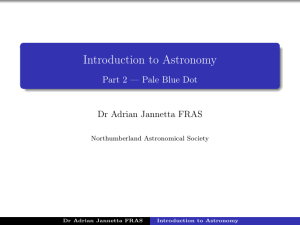 Introduction to Astronomy - Northumberland Astronomical Society
