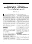 Acquired Factor VIII Deficiency Treated with Porcine Factor VIII