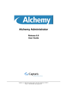 Alchemy Administrator User Guide