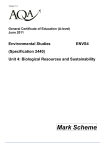 A-level Environmental Studies Mark Scheme Unit 04