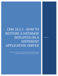 CDM 10.2.1 –How to Restore a database deployed on a different