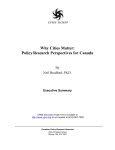 Why Cities Matter: PolicyResearch Perspectives for Canada