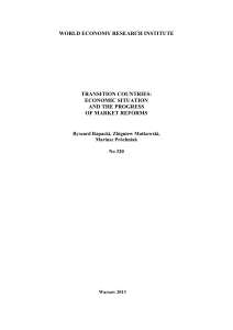 world economy research institute transition countries