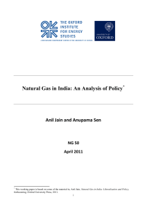 Natural Gas in India: An Analysis of Policy