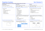 Properties of numbers Year 2 Summer 12