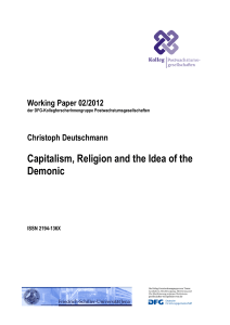 Capitalism, Religion and the Idea of the Demonic
