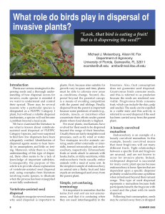 What role do birds play in dispersal of invasive plants? - SE-EPPC