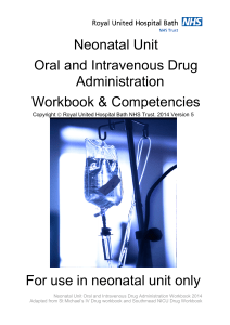 Neonatal Unit Oral and Intravenous Drug Administration Workbook