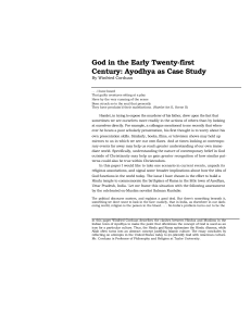 God in the Early Twenty-first Century: Ayodhya as Case Study