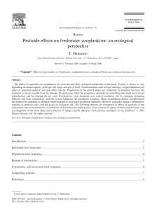 Pesticide effects on freshwater zooplankton: an ecological perspective