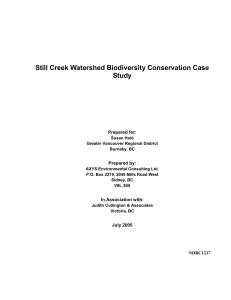 Still Creek Watershed Biodiversity Conservation Case