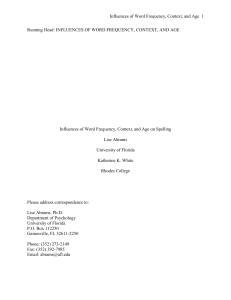 Running Head: AGE-RELATED CHANGES IN SPELLING