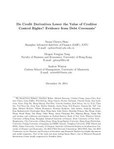 Do Credit Derivatives Lower the Value of Creditor Control Rights