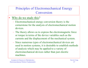 Principles of Electromechanical Energy Conversion