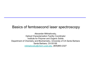 femtosecond laser - UCSB - Optical Characterization Lab