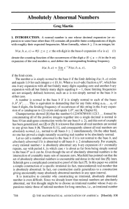 Absolutely Abnormal Numbers - Mathematical Association of America