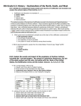 8th Grade US History – Sectionalism of the North