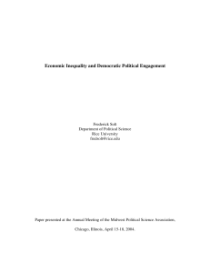 Economic Inequality and Democratic Political Engagement