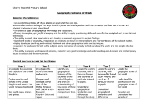 Cherry Tree Hill Primary School Geography Scheme of Work