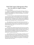View the full Red Lake Wolf Management Plan