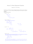 Section 5.3, Solving Trigonometric Equations