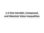 1.2 One-Variable, Compound, and Absolute Value Inequalities