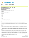 SLP — Clinical Lesson Plan