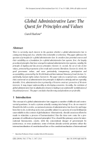 Global Administrative Law: The Quest for Principles and Values