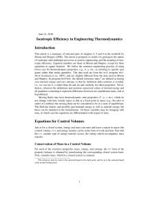 Isentropic Efficiency in Engineering Thermodynamics Introduction